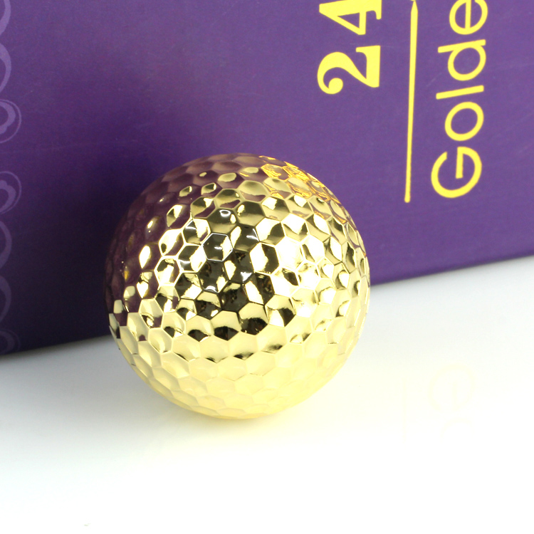 Luxury 24k gold golf ball with wooden box